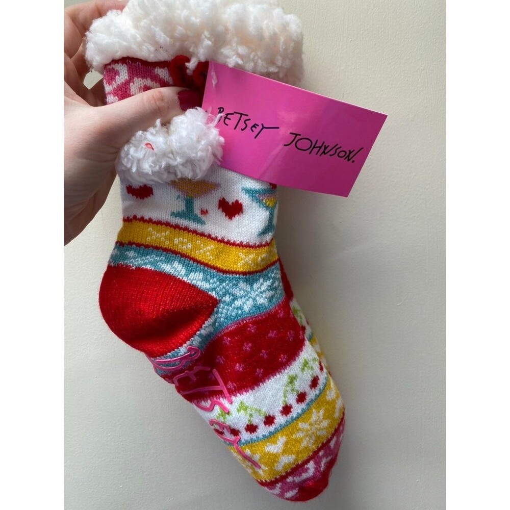 Betsey Johnson Faux Fur Socks NWT